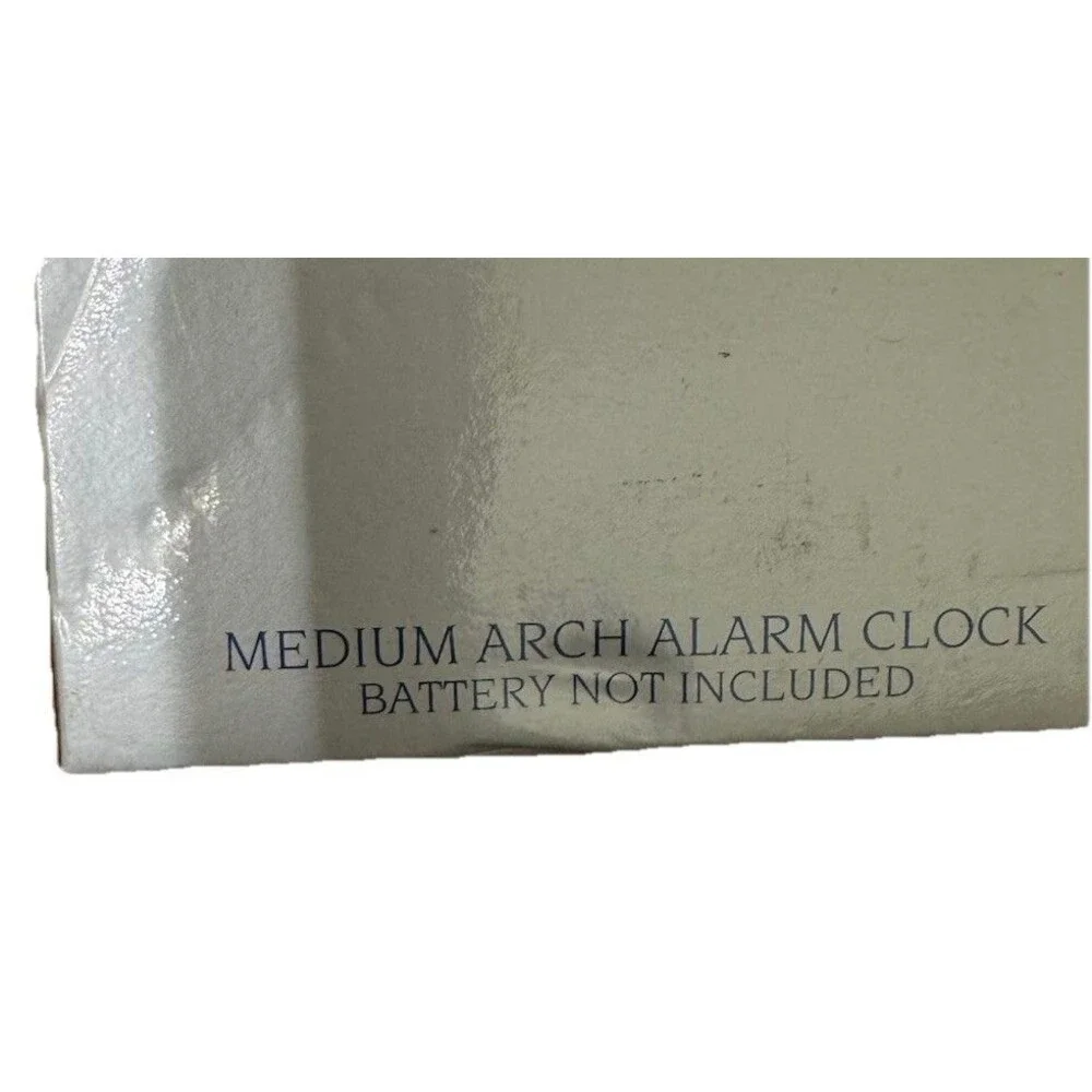 Vintage 1997 Royal Limited Silver Medium Arch Alarm Mantel‎ Clock